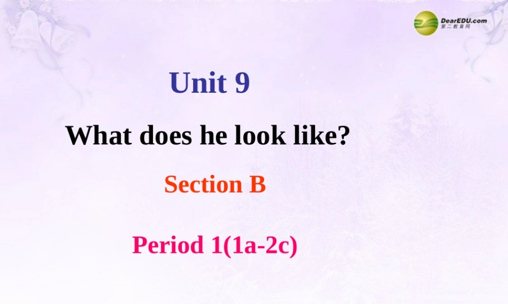 【名师精品】2 unit 9 What does he look like Section B(1a-2c)课件.ppt