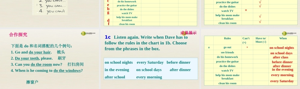 【名师精品】3 Unit 4 Don’t eat in class（第三课时）课件.ppt