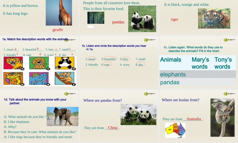 【名师精品】3 unit 5 Why do you like pandas（第三课时）课件.ppt