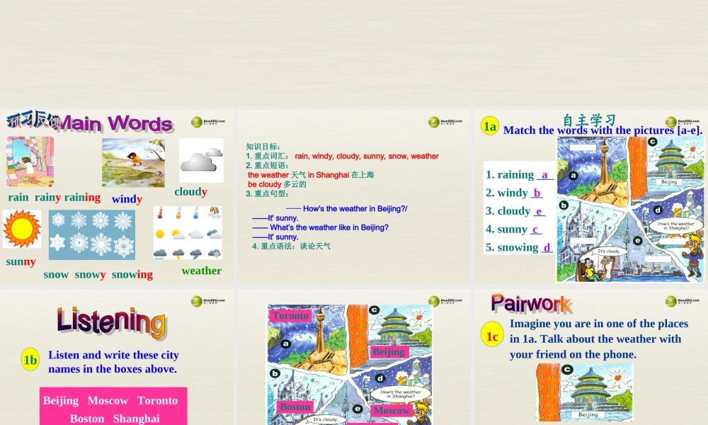 【名师精品】3 Unit 7 It’s raining（第二课时）课件.ppt