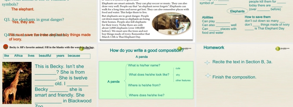 【名师精品】3 unit 5 Why do you like pandas（第四课时）课件.ppt