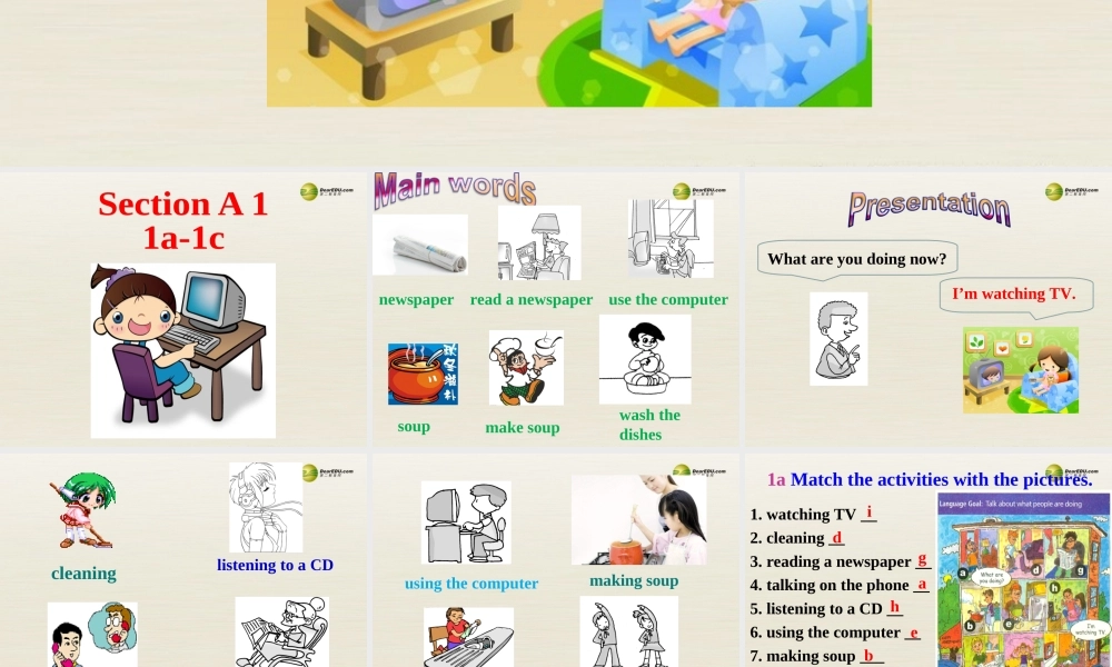 【名师精品】3 Unit 6 I'm watching TV（第一课时）课件.ppt