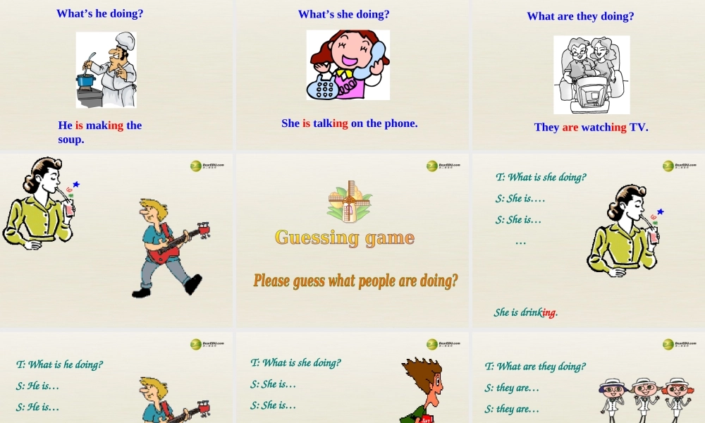 【名师精品】3 Unit 6 I'm watching TV（第一课时）课件.ppt