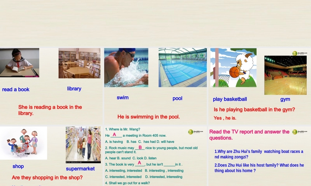 【名师精品】3 Unit 6 I'm watching TV（第三课时）课件.ppt