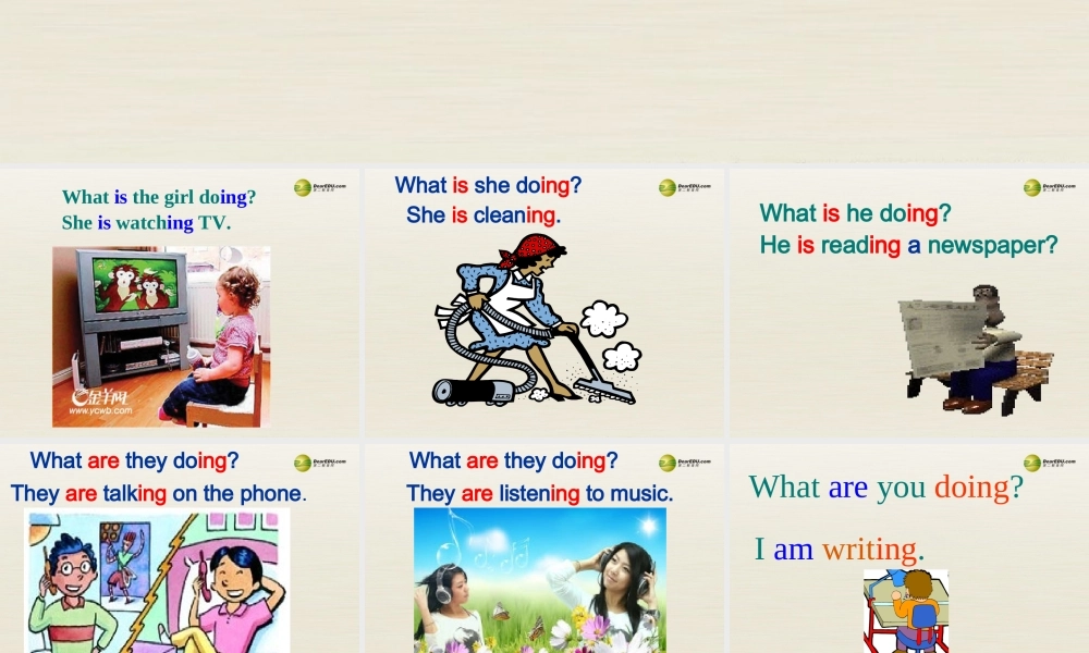 【名师精品】3 Unit 6 I'm watching TV（第二课时）课件.ppt