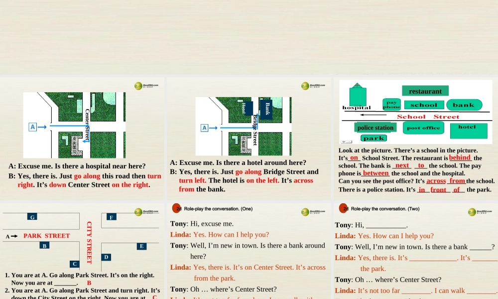 【名师精品】3 Unit 8 Is there a post office near here（第四课时）课件.ppt