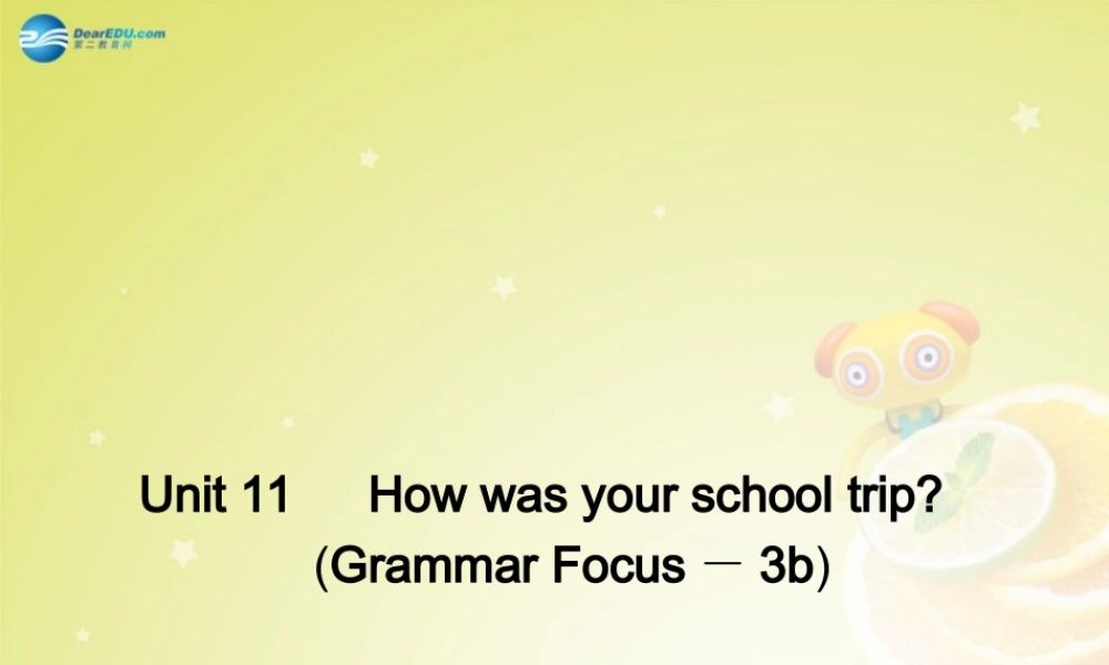 【名师精品】4 Unit 11 How was your school trip Grammar Focus－3b（预习导航+堂堂清+日日清）课件.ppt