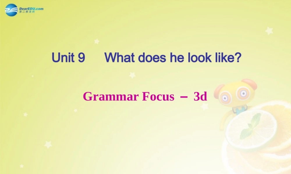 【名师精品】4 Unit 9 What does he look like Grammar Focus－3d（预习导航+堂堂清+日日清）课件.ppt