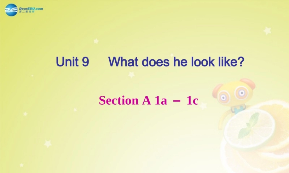 【名师精品】4 Unit 9 What does he look like Section A 1a－1c（预习导航+堂堂清+日日清）课件.ppt