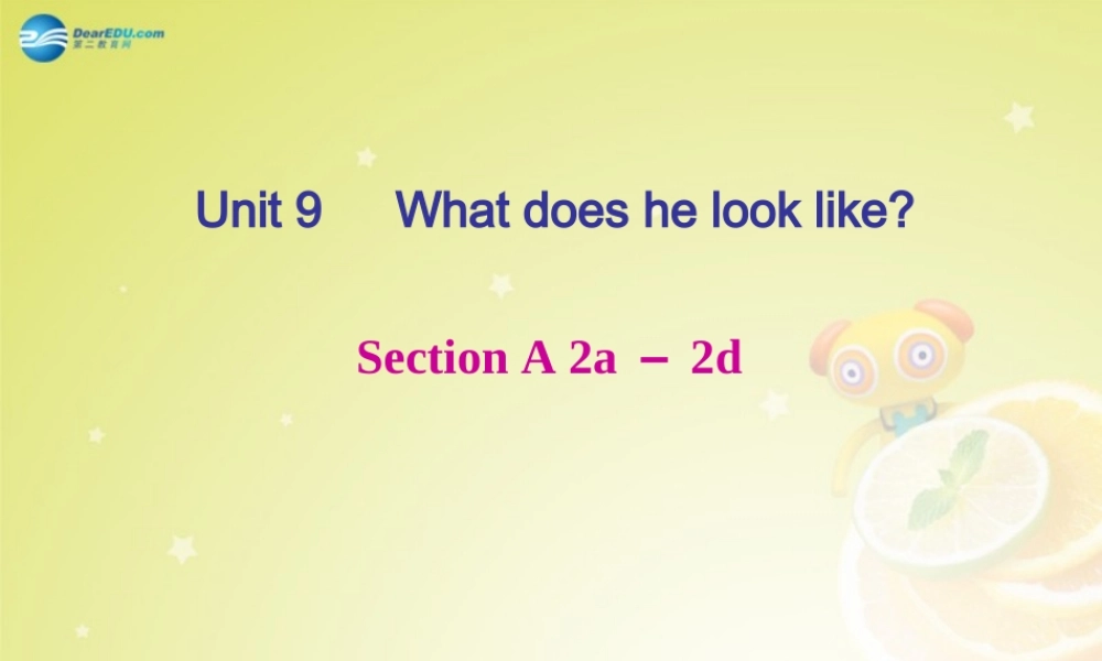 【名师精品】4 Unit 9 What does he look like Section A 2a－2d（预习导航+堂堂清+日日清）课件.ppt