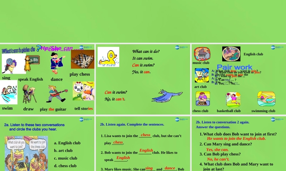 【名师精品】6 Unit 1 Can you play the guitar period 2课件.ppt