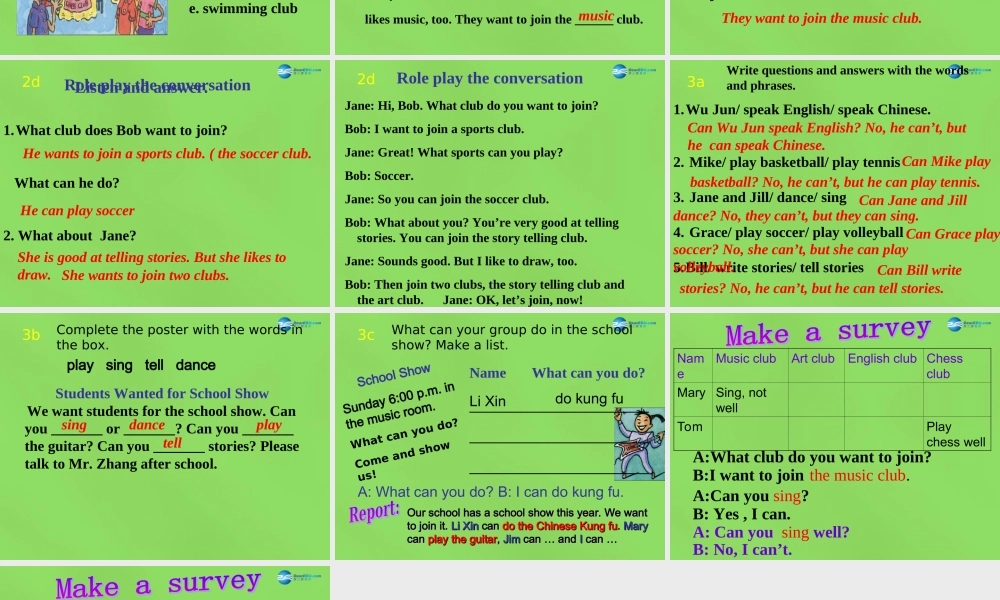 【名师精品】6 Unit 1 Can you play the guitar period 2课件.ppt