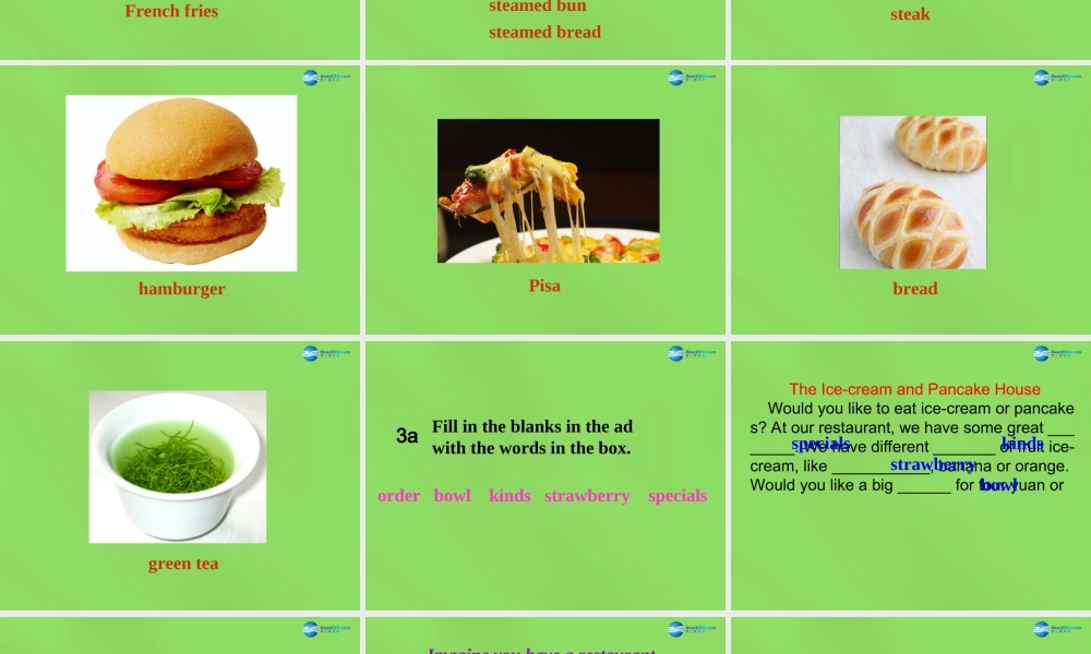 【名师精品】6 Unit 10 I’d like some noodles Section B 2课件.ppt