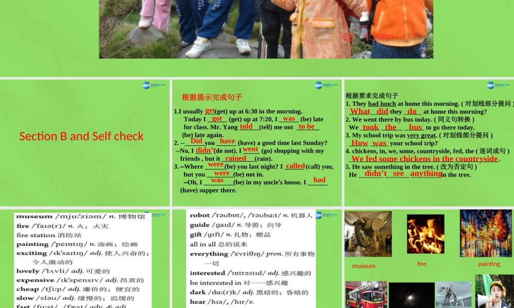 【名师精品】6 Unit 11 How was your school trip Section B课件.ppt