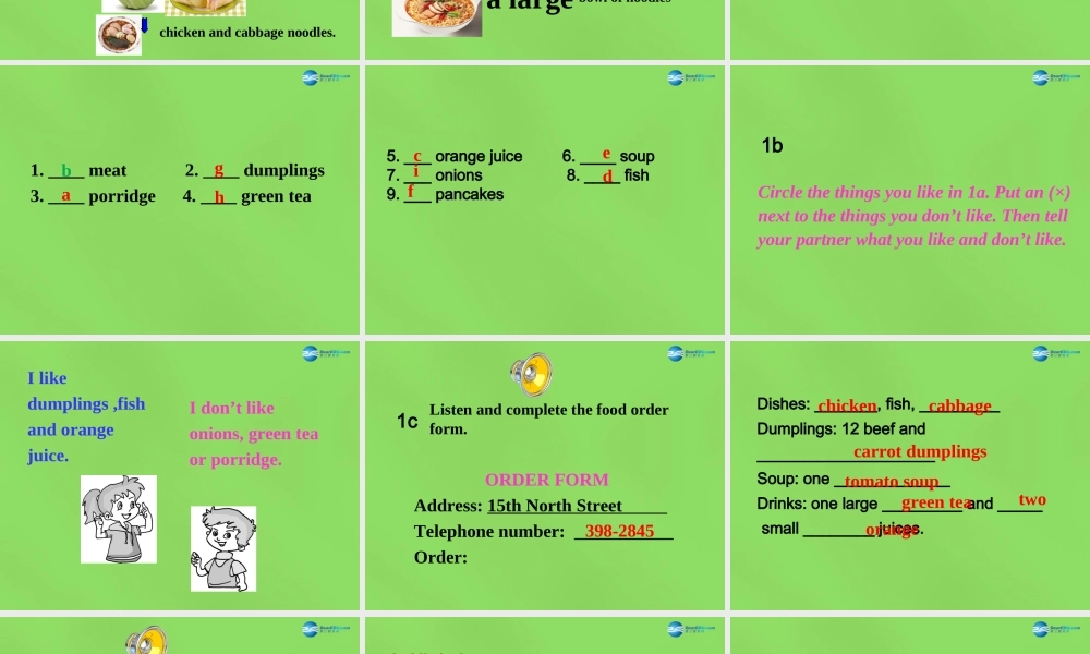 【名师精品】6 Unit 10 I’d like some noodles Section B 1课件.ppt