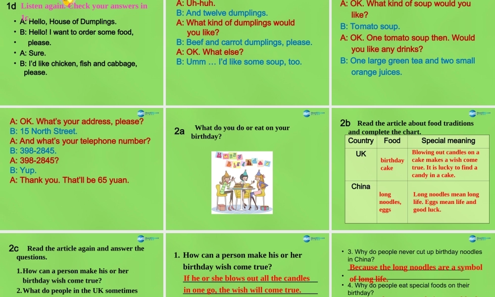 【名师精品】6 Unit 10 I’d like some noodles Section B 1课件.ppt