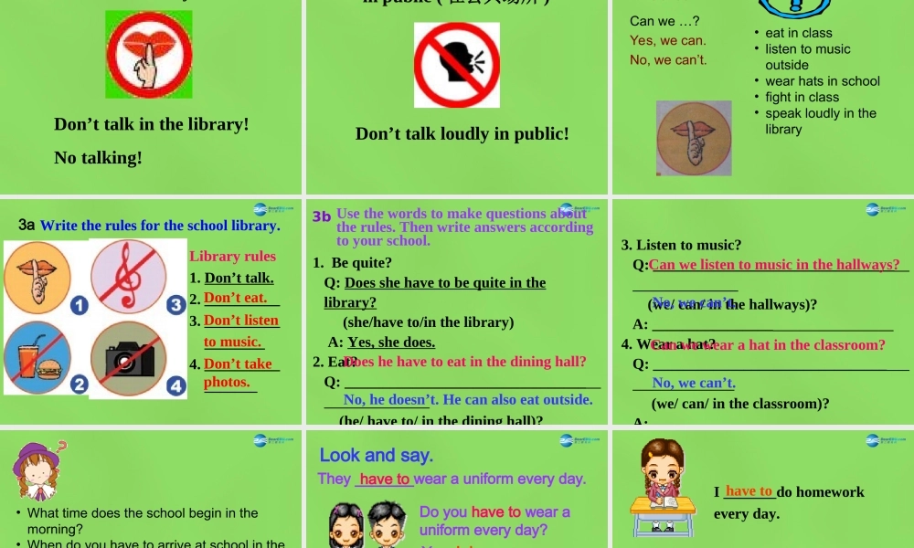 【名师精品】6 Unit 4 Don’t eat in class Section A 2课件.ppt