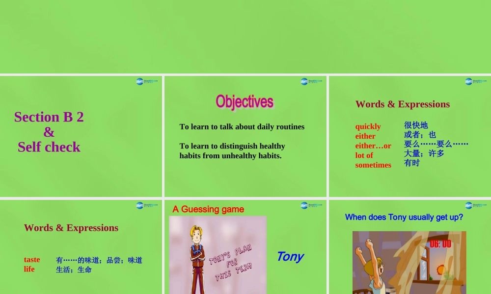 【名师精品】6 Unit 2 What time do you go to school Section B2课件.ppt