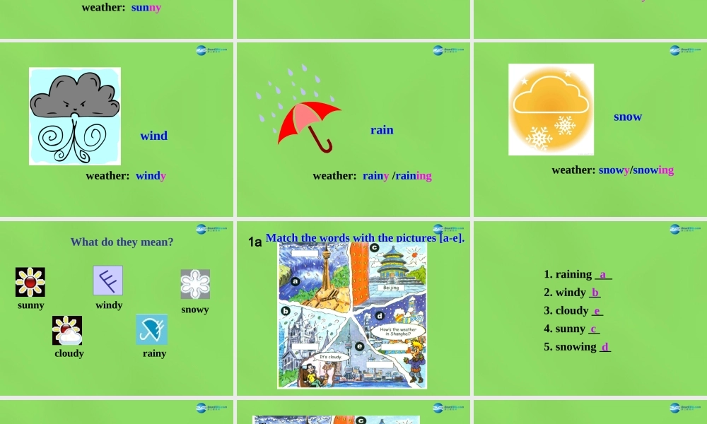 【名师精品】6 Unit 7 It’s raining Section A 1课件.ppt