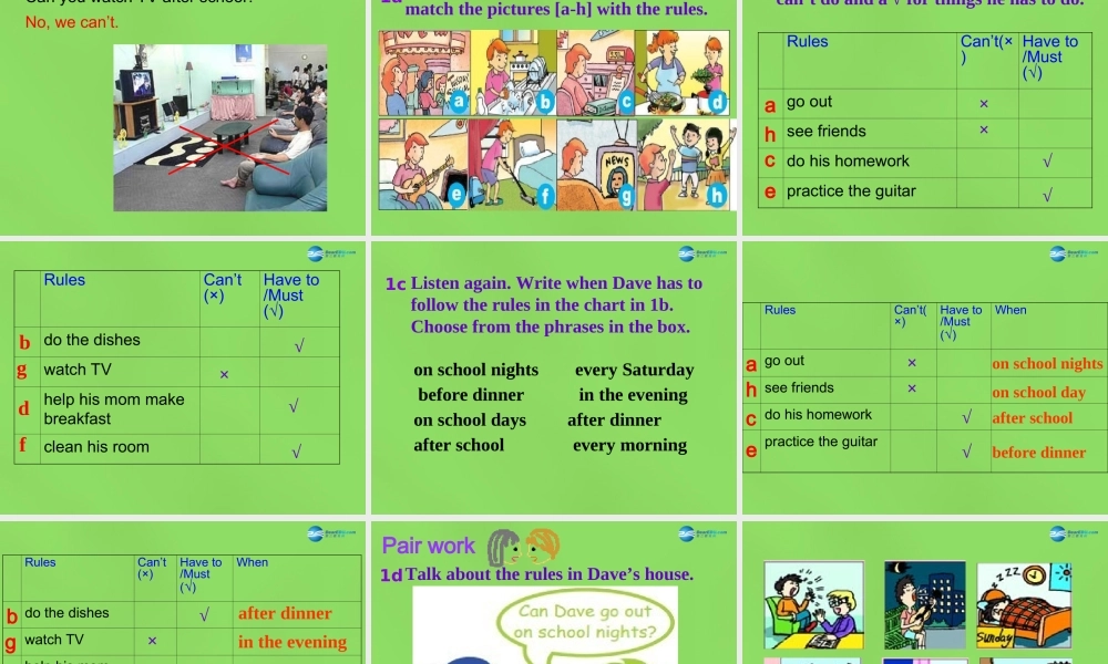 【名师精品】6 Unit 4 Don’t eat in class Section B 1课件.ppt