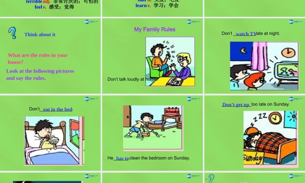 【名师精品】6 Unit 4 Don’t eat in class Section B 2课件.ppt