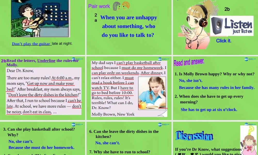 【名师精品】6 Unit 4 Don’t eat in class Section B 2课件.ppt