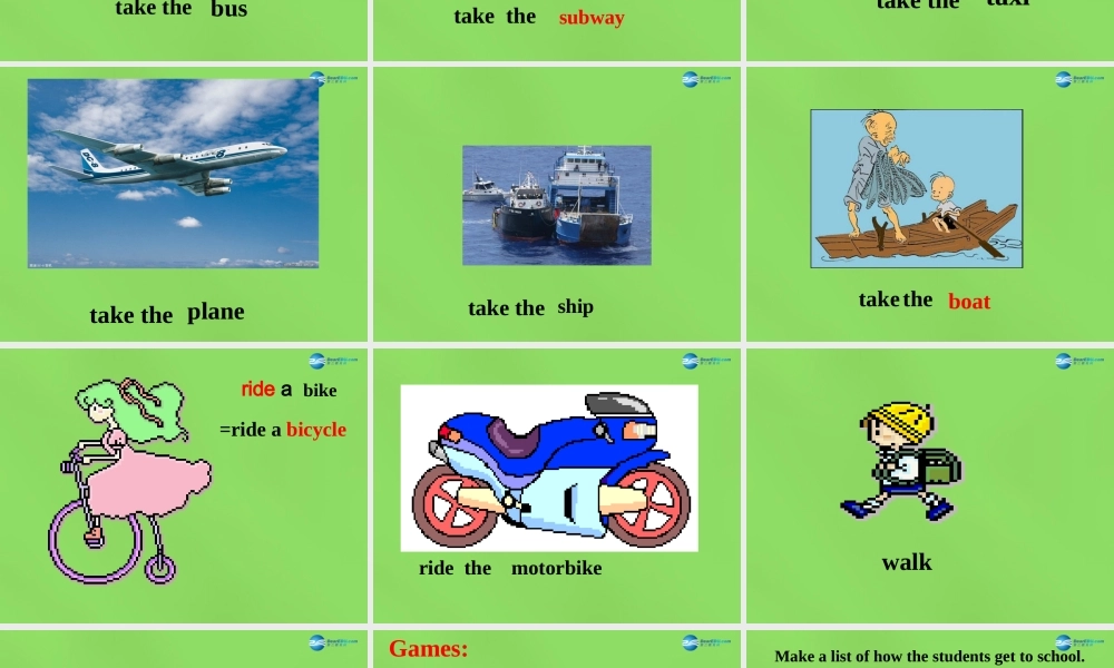 【名师精品】6 Unit 3 How do you get to school课件.ppt