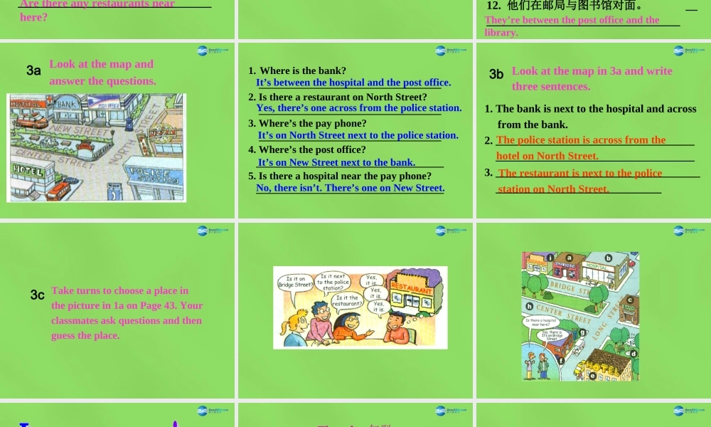 【名师精品】6 Unit 8 Is there a post office near here Section A 2课件.ppt