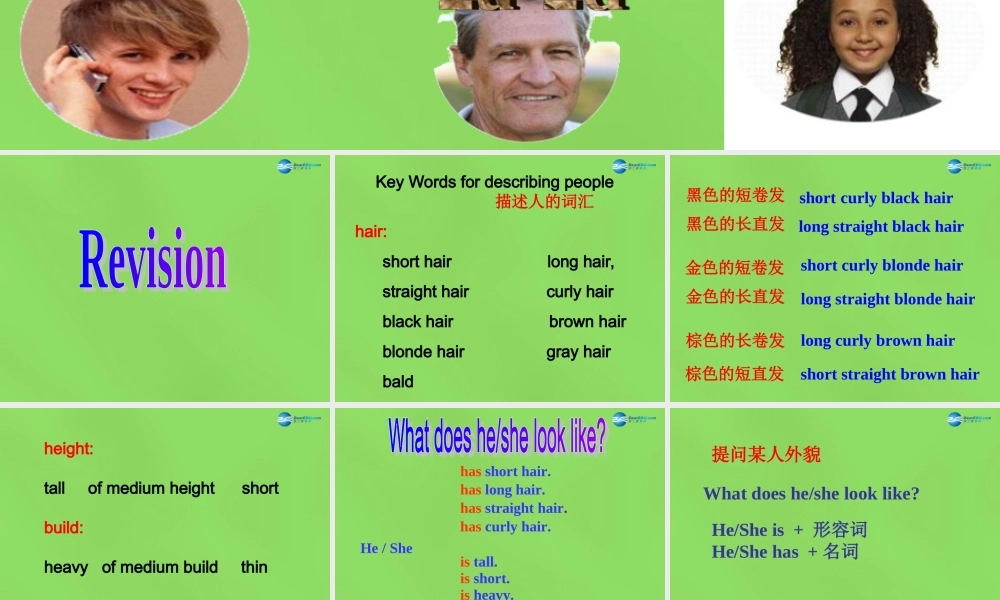 【名师精品】6 Unit 9 What does he look like Period 2课件.ppt