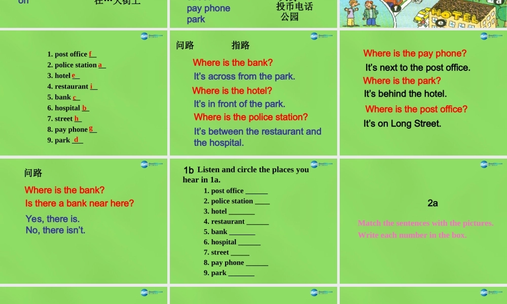 【名师精品】6 Unit 8 Is there a post office near here Period 1课件.ppt