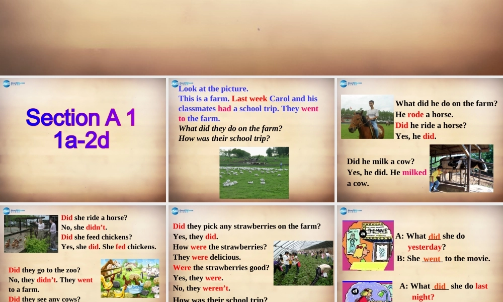 【名师精品】7Unit 11 How was your school trip Section A课件1.ppt