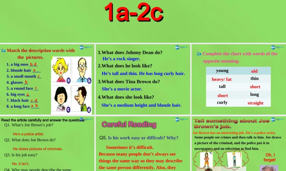 【名师精品】6 Unit 9 What does he look like Period 5课件.ppt