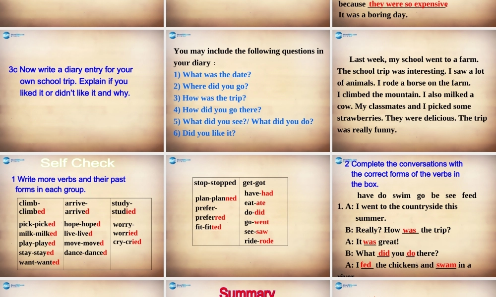 【名师精品】7Unit 11 How was your school trip Section B课件2.ppt