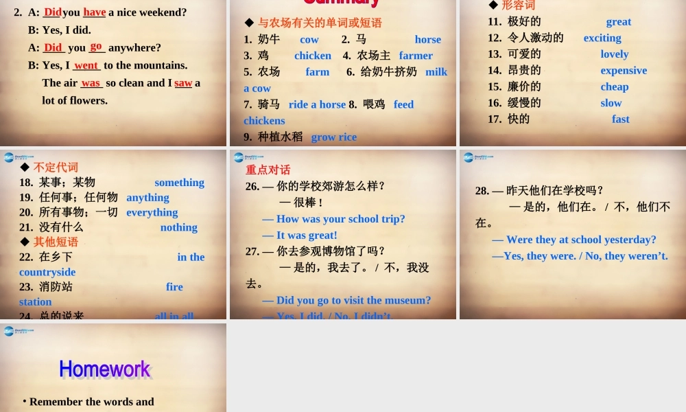 【名师精品】7Unit 11 How was your school trip Section B课件2.ppt