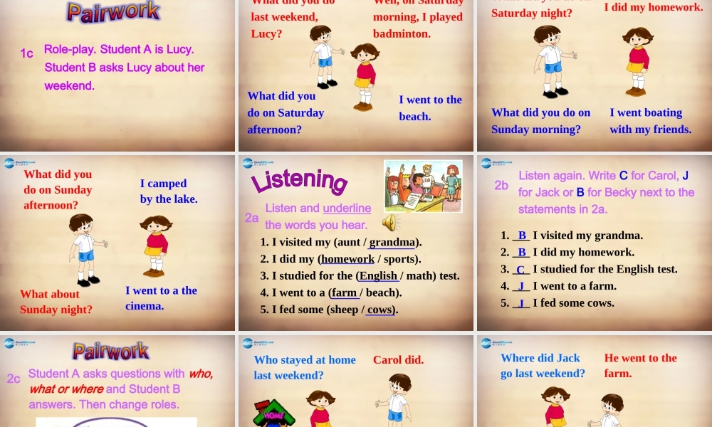 【名师精品】7Unit 12 What did you do last weekend Section A课件1.ppt