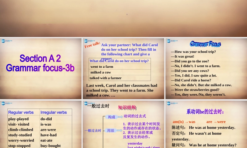 【名师精品】7Unit 11 How was your school trip Section A课件2.ppt