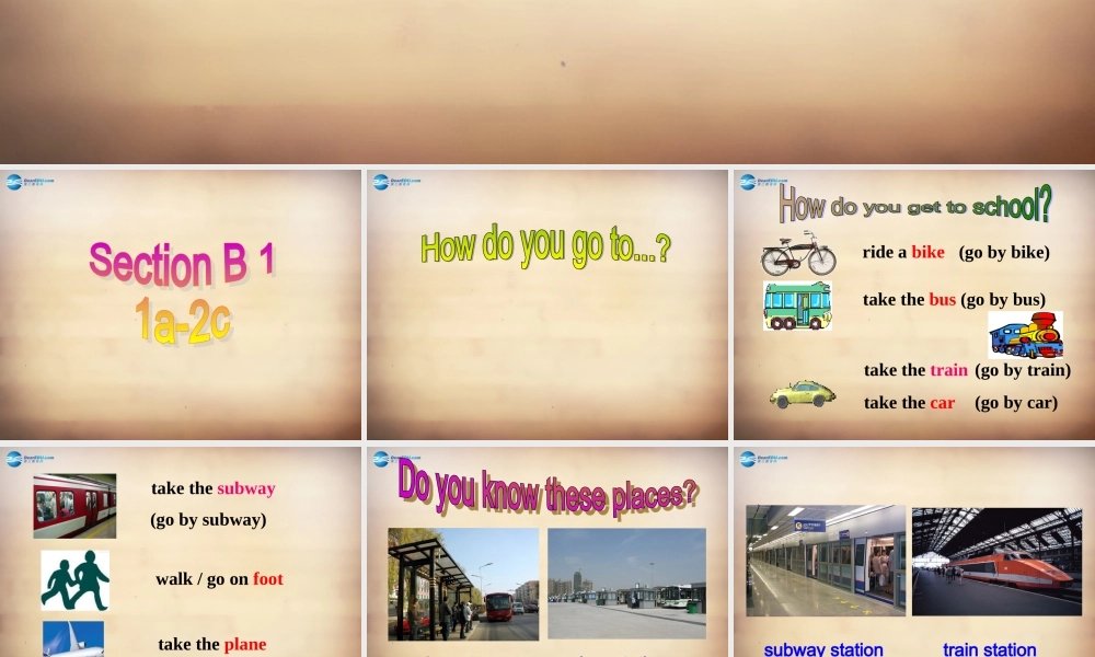 【名师精品】7Unit 3 How do you get to school Section B课件1.ppt