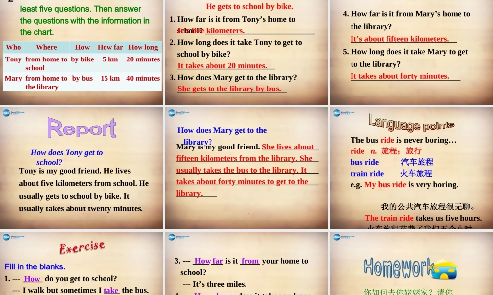 【名师精品】7Unit 3 How do you get to school Section B课件2.ppt