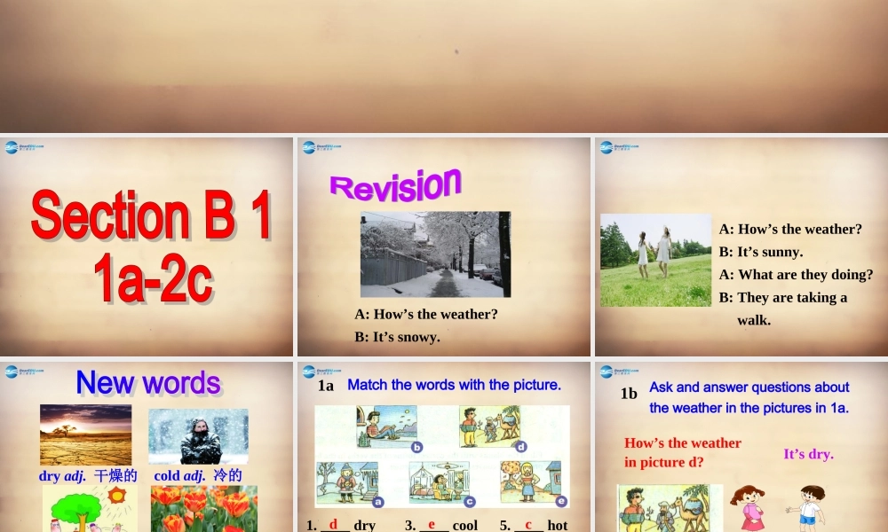 【名师精品】7Unit 7 It's raining Section B课件1.ppt