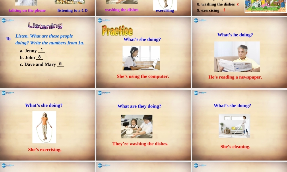 【名师精品】7Unit 6 I'm watching TVSection A课件1.ppt