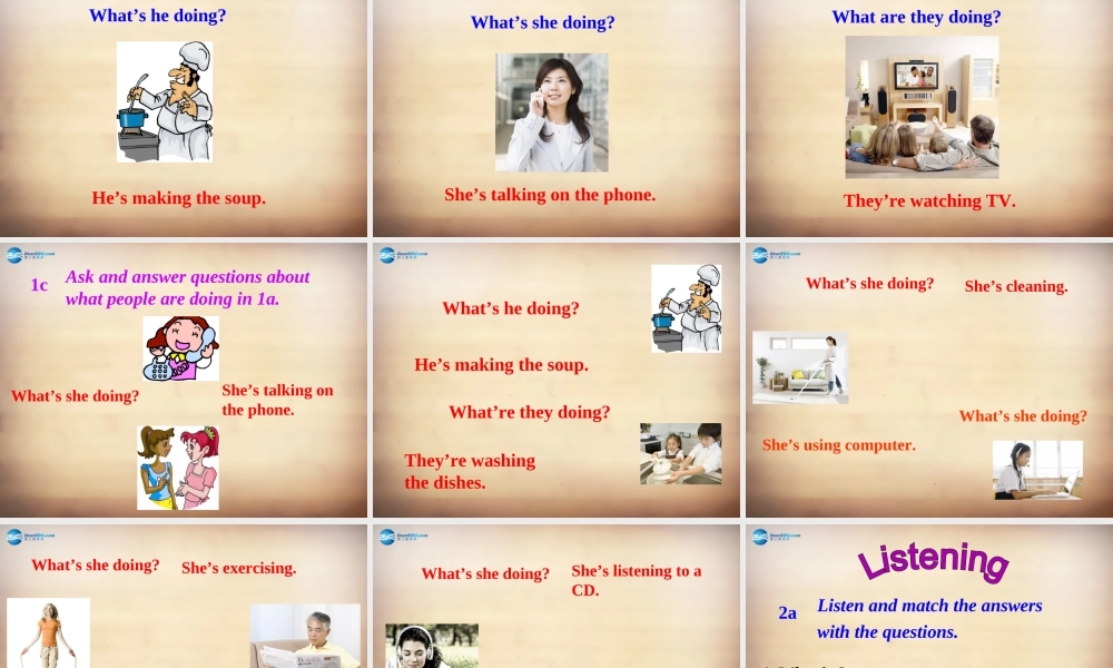 【名师精品】7Unit 6 I'm watching TVSection A课件1.ppt