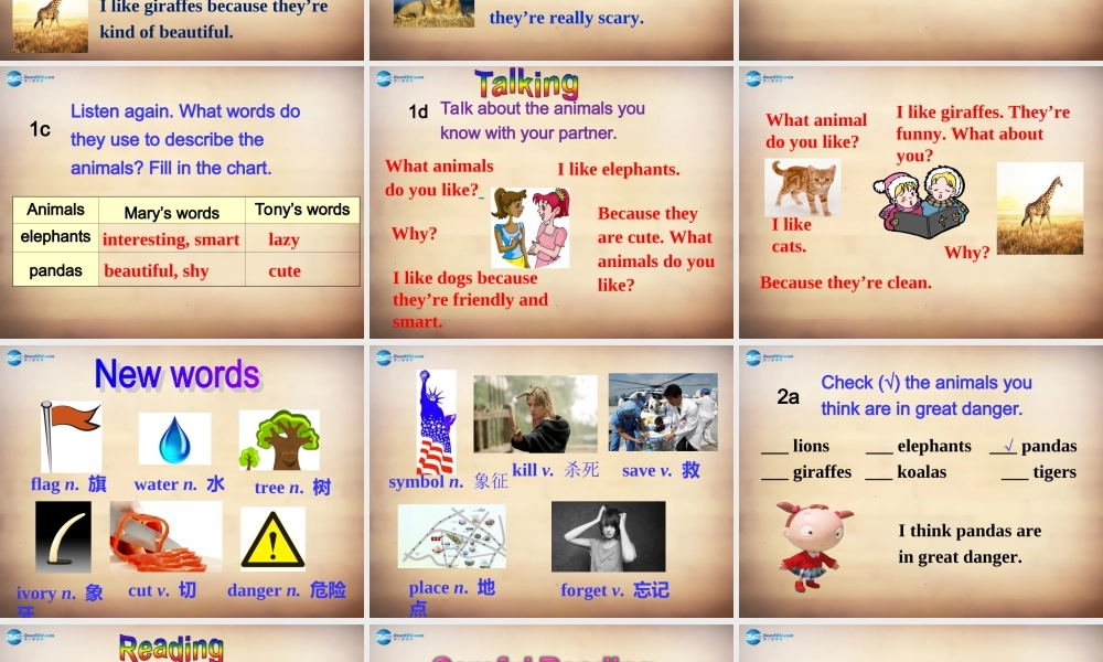 【名师精品】7Unit 5 Why do you like pandas Section B课件1.ppt