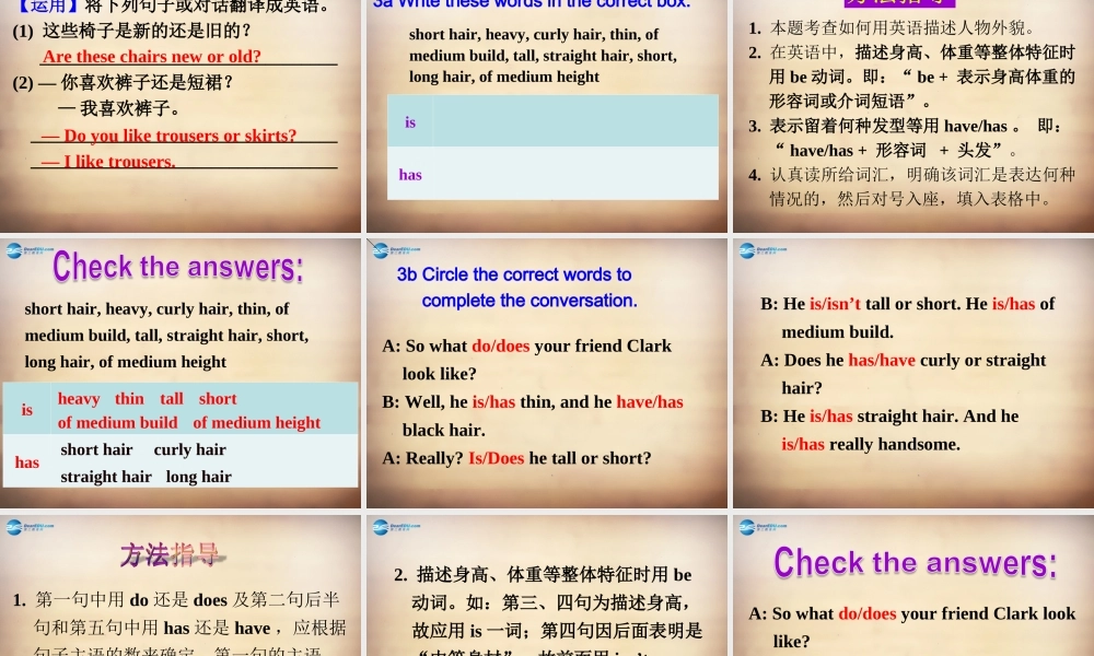 【名师精品】7Unit 9 What does he look like Section A课件2.ppt