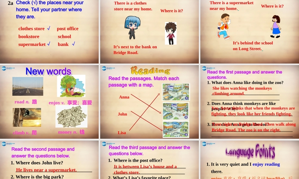 【名师精品】7Unit 8 Is there a post office near here Section B课件1.ppt