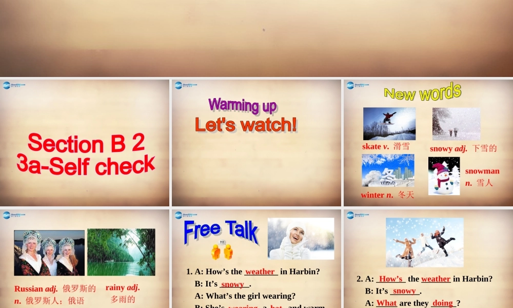 【名师精品】7Unit 7 It's raining Section B课件2.ppt