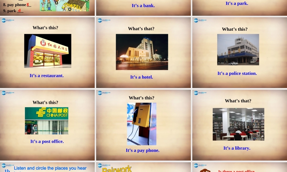 【名师精品】7Unit 8 Is there a post office near here Section A课件1.ppt