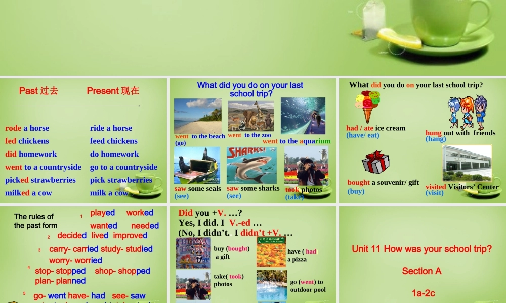 【名师精品】7 《Unit 11 How was your school trip》课件.ppt