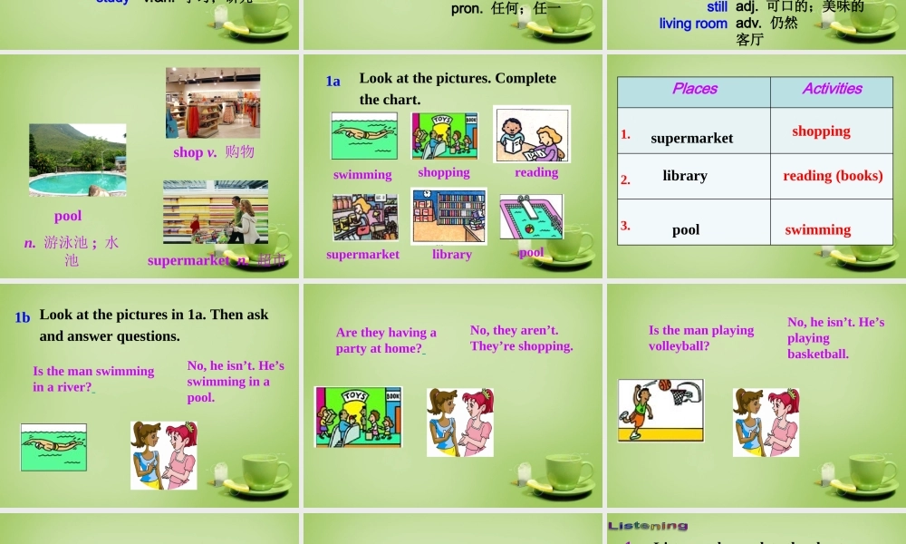 【名师精品】7 《Unit 6 I'm watching TV Section B》课件.ppt