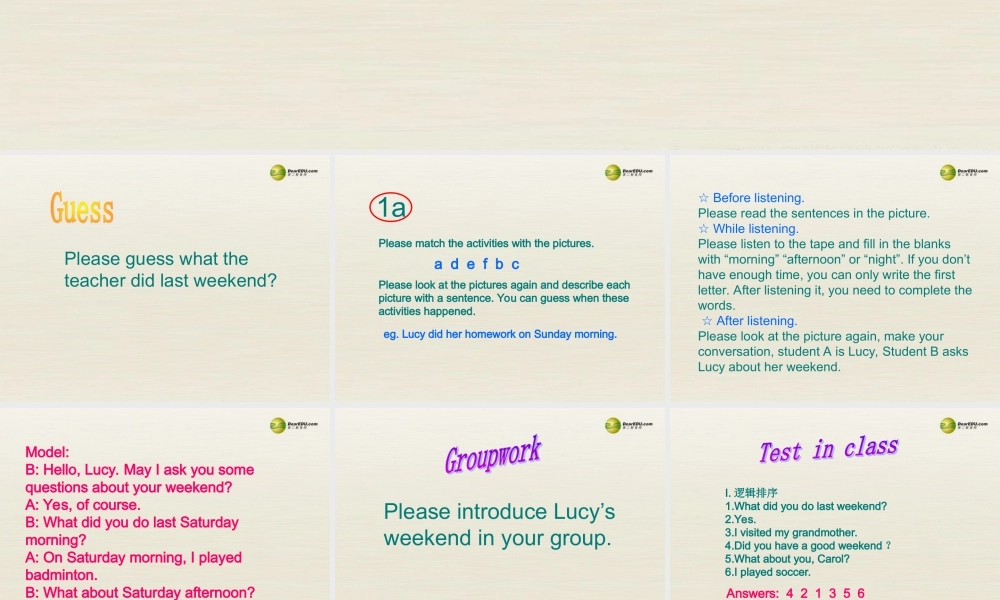 【名校精品】 2Unit 12 What did you do last weekendPeriod课件1.ppt