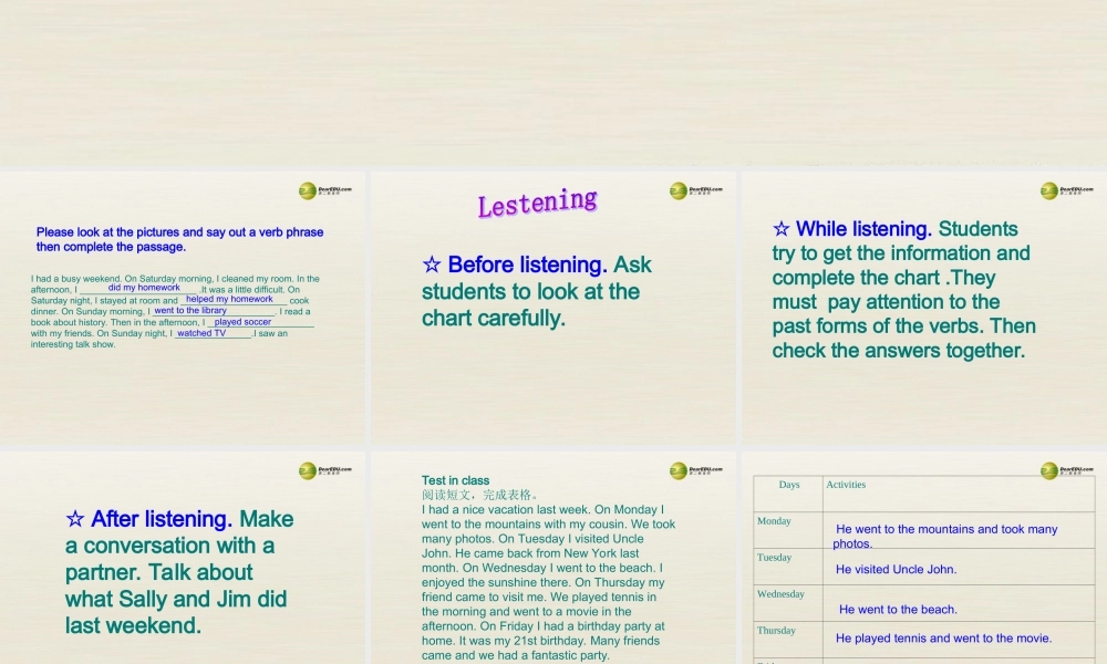 【名校精品】 2Unit 12 What did you do last weekendPeriod课件3.ppt